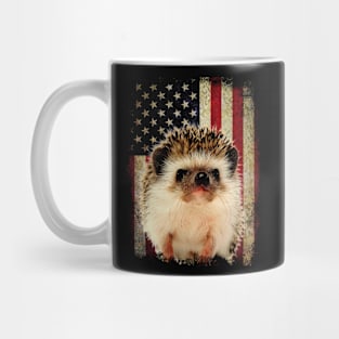 American USA Flag Hedgehog Love, Stylish Tee for Animal Admirers Mug